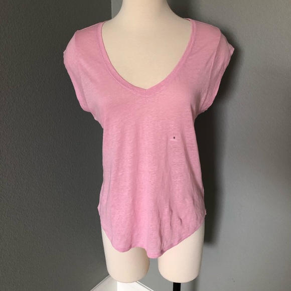 NWT Express Pink V-Neck Linen Tank T-Shirt - Picture 13 of 16